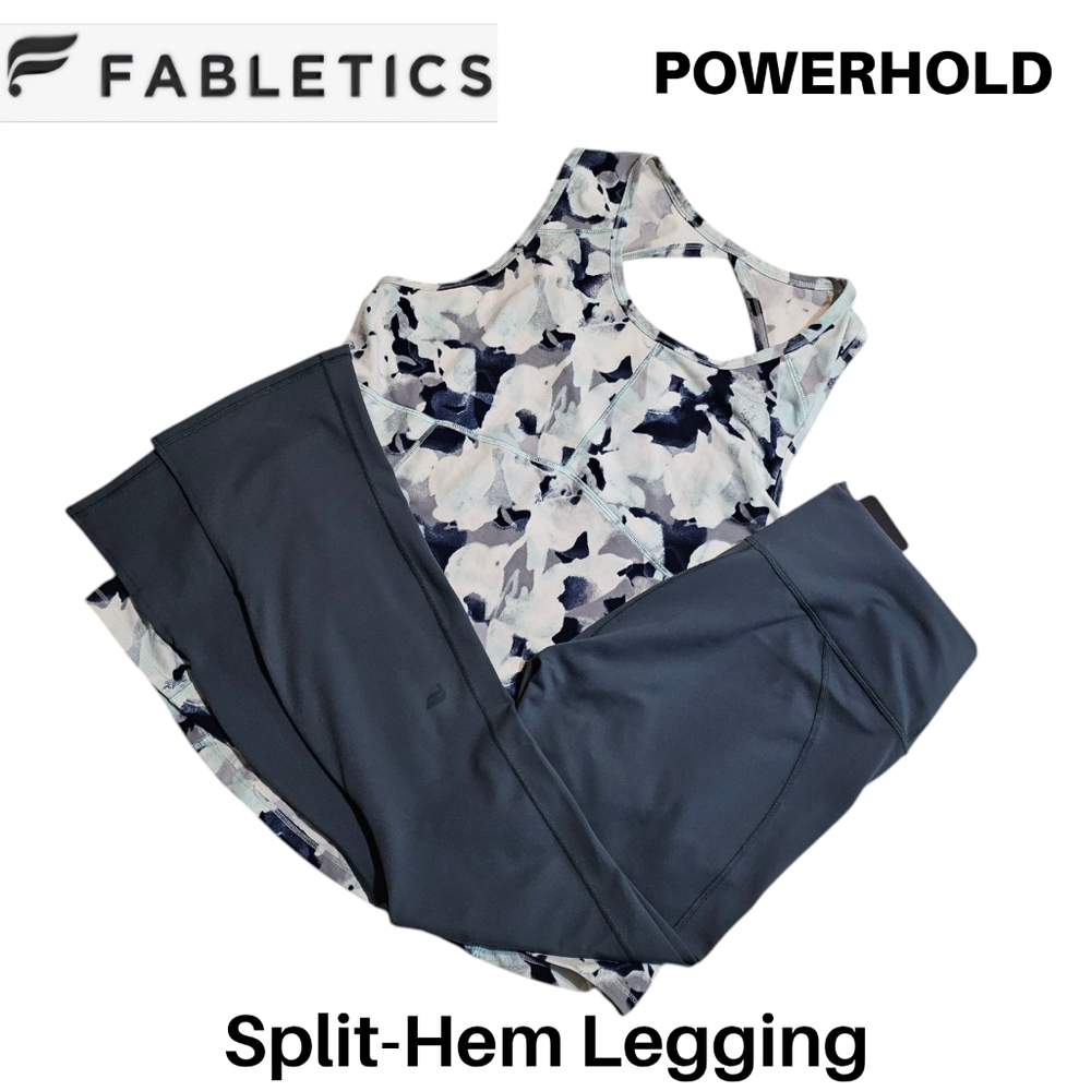 NWT Fabletics Black Split-Hem Legging